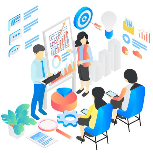 Business professional using Native Ads platform