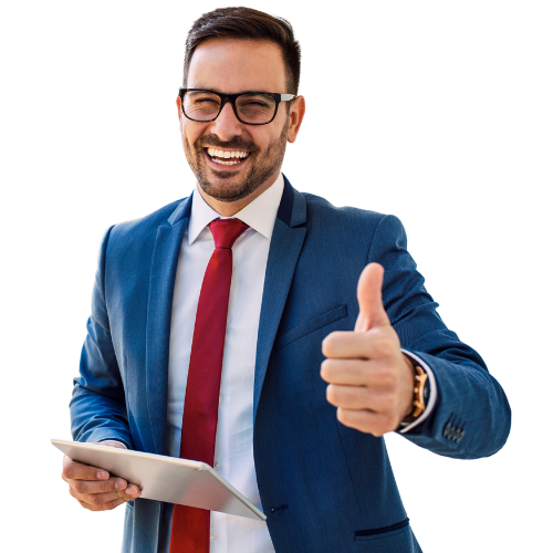 Business professional using Native Ads platform